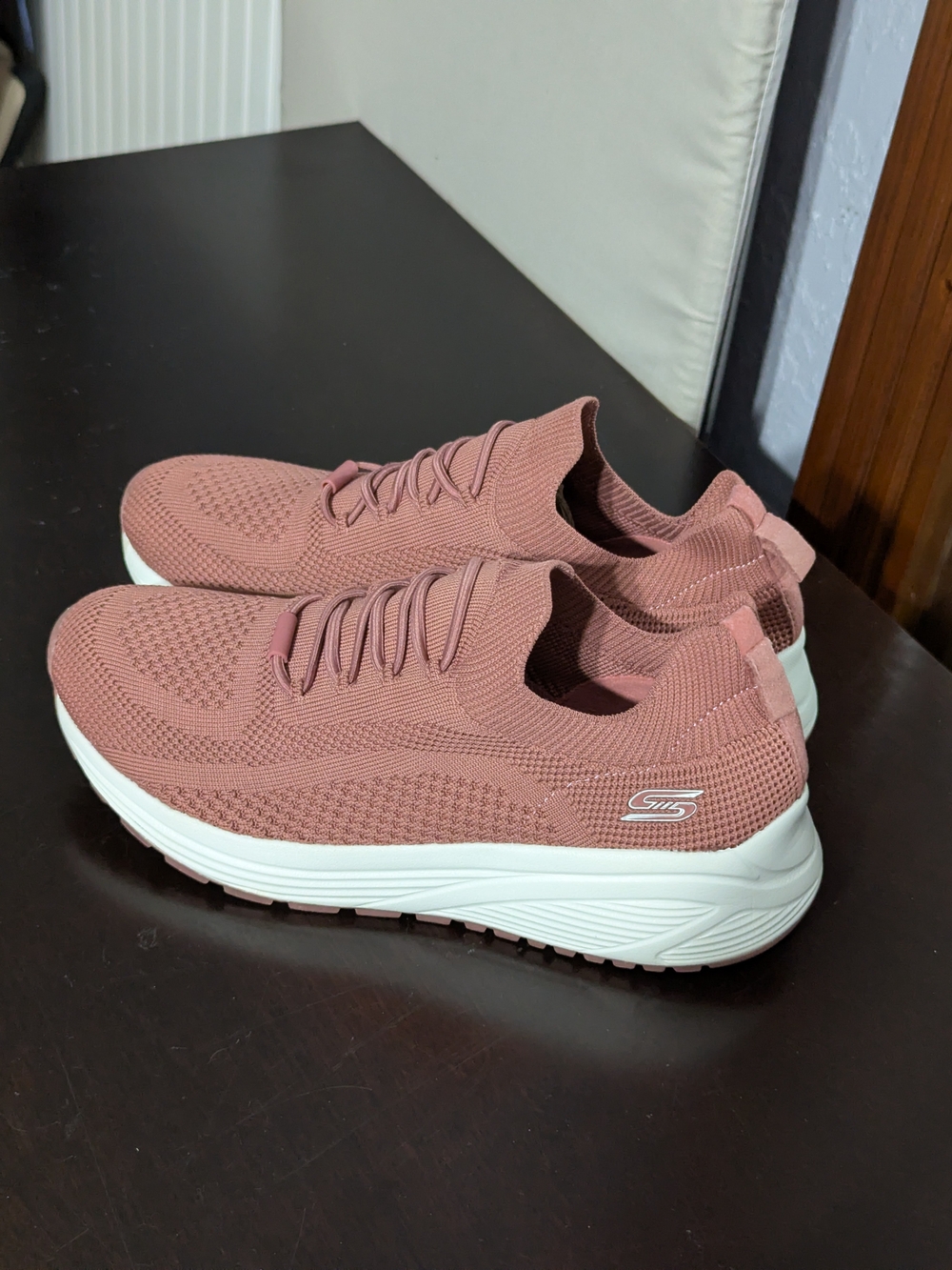 Skechers Women's Slip-On Knit Walking Shoes - Dusty Rose